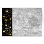 Black and Gold Filigree Photo Christmas Card