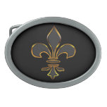 Black and Gold Fleur-de-Lis Belt Buckles Black and Gold Fleur-de-Lis Belt Buckles