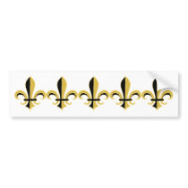 Black and Gold Fleur de lis Bumper Sticker