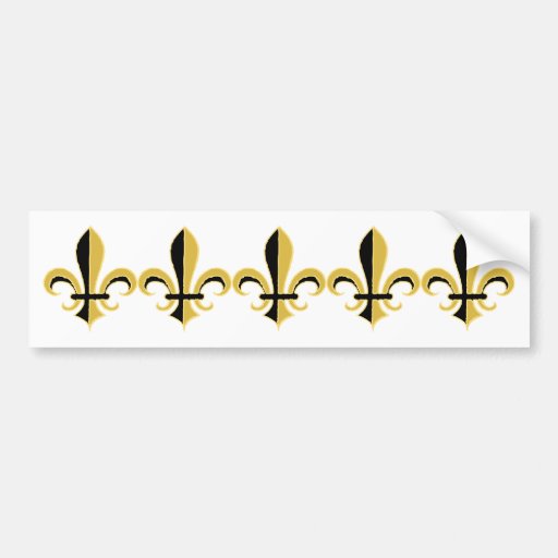 Black and Gold Fleur de lis Bumper Sticker