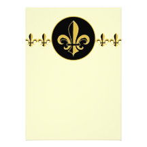 Black and Gold Fleur de lis Personalized Announcement