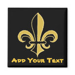 Black and Gold Fleur de lis Refrigerator Magnets