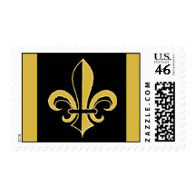 Black and Gold Fleur de lis Postage