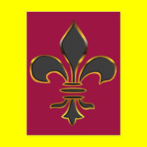 Black and Gold Fleur-de-lis Postcard postcards