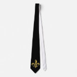 Black and Gold Fleur de lis Neck Tie