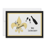 Black and Gold Fleur de Lis Wine Tasting Invites