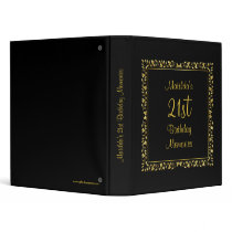Black and Gold Floral 21st Birthday Binder