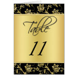 Black and Gold Floral Table Number Card