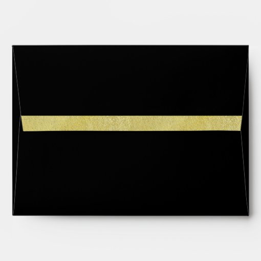 Black And Gold Foil Faux Glitter Metal Wedding Envelope Zazzle