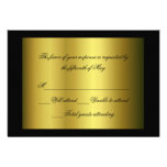 Black and gold Formal Response Card Personalized Invitation