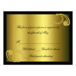 Black and gold Formal Response Card Custom Invitations