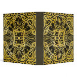 Black and Gold Funky Ornament Abstract Ornament Binders