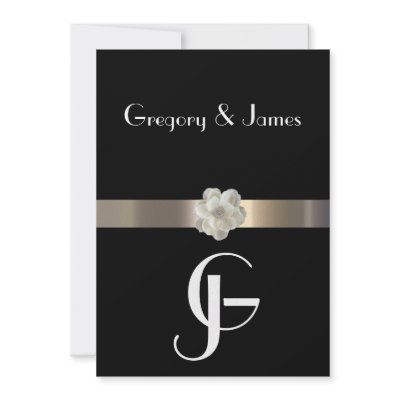 Black and Gold Gay/Lesbian Wedding Invitation by OUTVITE