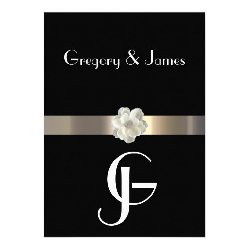 Black and Gold Gay/Lesbian Wedding Invitation from Zazzle.
