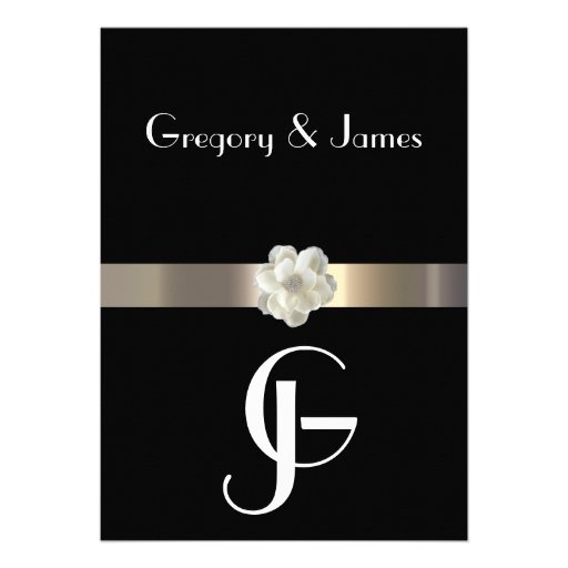 Black and Gold Gay/Lesbian Wedding Invitation