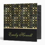 Black and Gold Geometric Polka Dot Binder