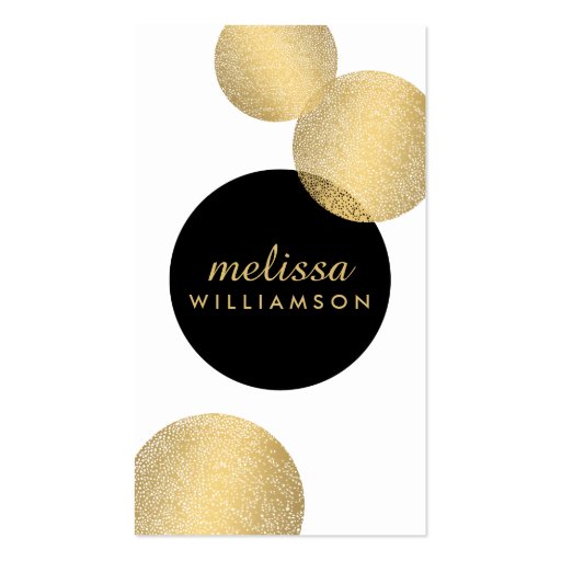 Black and Gold Glamour and Beauty Business Card (front side)