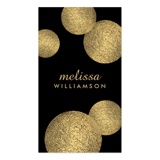 Black and Gold Glamour and Beauty II Business Card (front side)