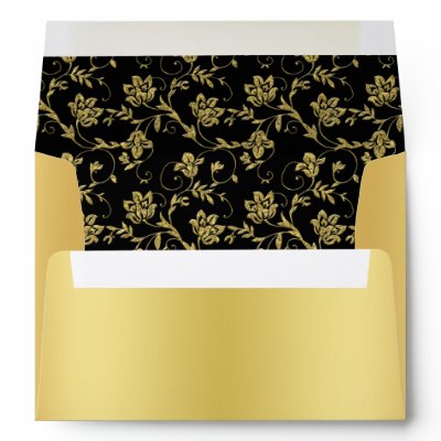 Black and Gold Glitter Envelope for 5x7 Size Stock by NiteOwlStudio