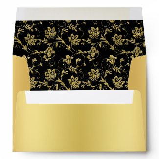 Black and Gold Glitter Envelope for 5x7 Size Stock