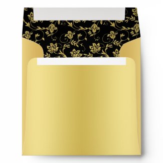 Black and Gold Glitter Envelope for Square Invite envelope
