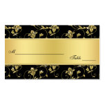 Black and Gold Glitter LOOK Floral Placecards Business Cards