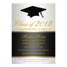 Black and Gold Graduation Invitation