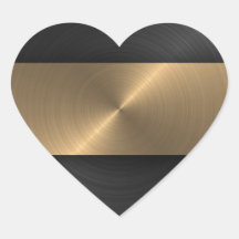 Black And Gold Heart Stickers
