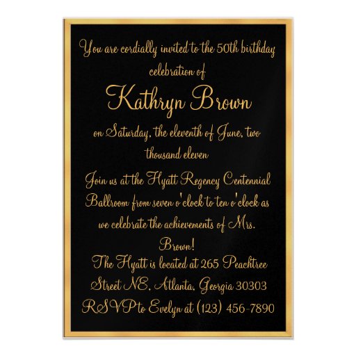 Black and Gold Invite