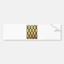 Black and Gold Japanese Checkered Pattern Bumper Stickers