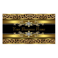 Black and Gold Leopard Business Cards