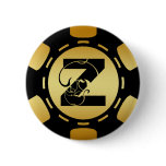 BLACK AND GOLD MONOGRAM LETTER Z POKER CHIP PINS