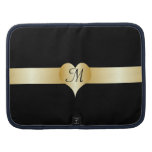 Black And Gold Monogrammed Heart Rickshaw Folio planners