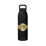 Black And Gold Monogrammed Liberty Bottle Drinking Bottles