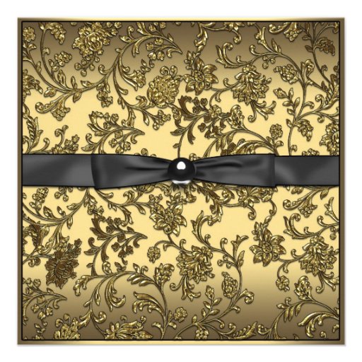 Black and Gold Photo Graduation Announcements