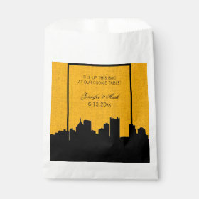 Black and Gold Pittsburgh Wedding Cookie Table Favor Bag