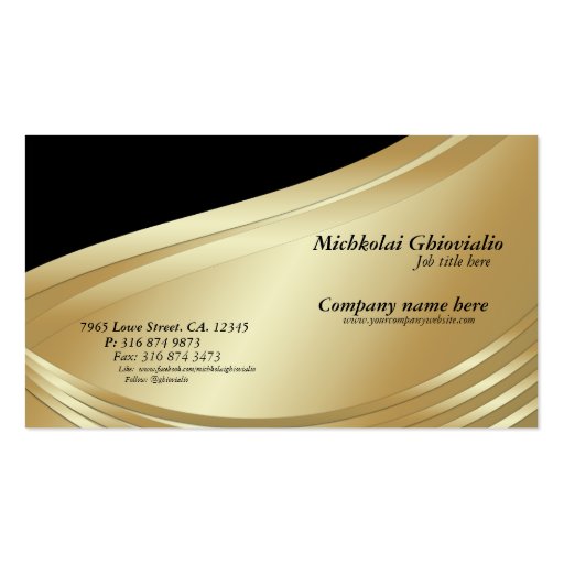 Black and Gold Professional Business Card (front side)