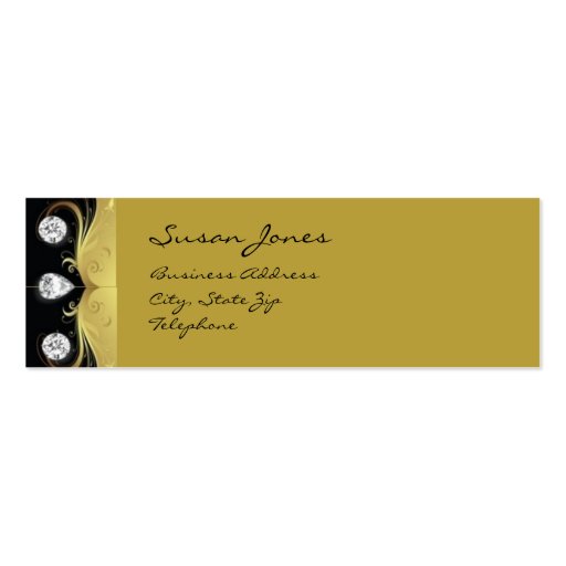 Black and Gold Profile Cards Business Card (front side)