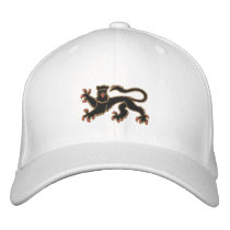 Black and gold rampant lion embroidered cap embroidered hats