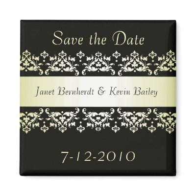 Black and Gold Save the Date magnet