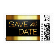 Black and Gold Save the Date Stamps