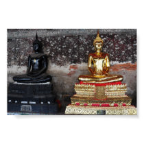 Black and gold sitting Buddhas Posters