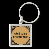 Black and Gold Square Keychain