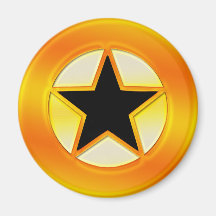 Black and Gold Star Magnets