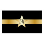 Black And Gold Star Monogrammed Business Card
