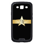 Black And Gold Star Monogrammed Galaxy SIII Cases