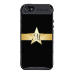 Black And Gold Star Monogrammed iPhone 5 Cover