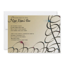 Black and Gold Starry Night New Years Eve Party Announcements