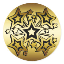 BLACK AND GOLD STARS stickers by dgpaulart BLACK AND GOLD STARS stickers