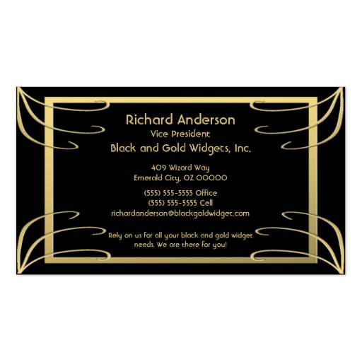 Black and Gold Swirl Business Card Templates